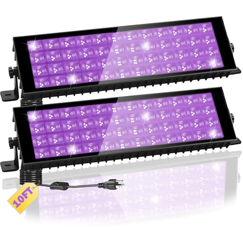 120W Black Light, LED Blacklight Bar with 10ft Cord, Glow in The Dark, for Glow Party, Neon Decoration, Body Paint, Fluorescent Poster, Birthday, Halloween, Bedroom(2 Pack)