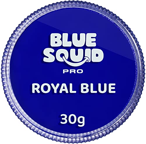 Blue Squid Face Paint Water Based Single Cake Professional Face Paint & Body Paint - Water Activated, Kids Adults Face Painting for Costume, Halloween Makeup, Cosplay - Royal Blue Face Paint 30g - color: Classic Royal Blue 30g