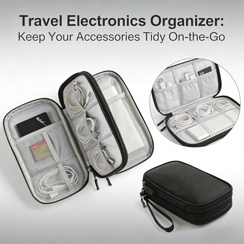Travel Storage Box - Hard EVA Protective Cover for Mobile Power Bank, Charger, Cable, Phone and Accessories - Portable Storage Bag for Airplane, Business Travel, Home Furnishings