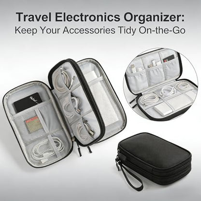 Travel Storage Box - Hard EVA Protective Cover for Mobile Power Bank, Charger, Cable, Phone and Accessories - Portable Storage Bag for Airplane, Business Travel, Home Furnishings