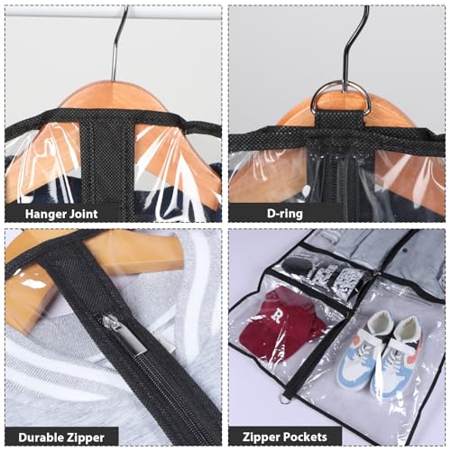 Zilink Kids Dance Costume Garment Bag Cheer Uniform Garment Bags 40 in - color: Clear Black, size: 8 Pack