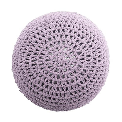 ZLYC Women Cotton Crochet Slouchy Beanie Hat Handmade Knit Summer Skull Cap | Lightweight breathable,boho casual chic look,travel photos festival party,café commute daily wear,beach concert gathering - color: Solid Purple