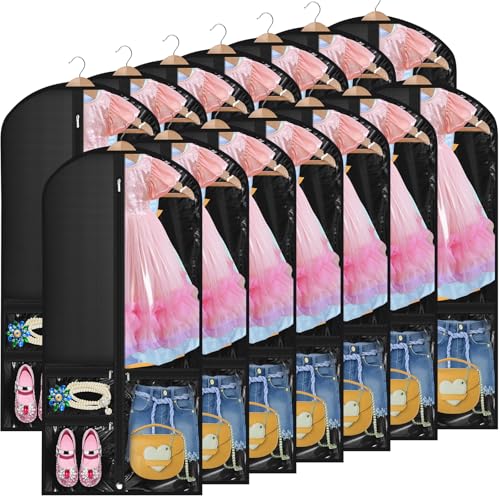 14 Pcs Garment Bags Costumes, Black, Classic - color: Black, size: Classic