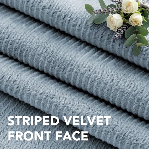 H.VERSAILTEX Velvet 100% Blackout Curtains for Living Room Full Light Blocking Curtains Thermal Insulated Room Window Drapes Soft Luxury Curtains Grommet Top 2 Panels (55" W x 63" L, Stone Blue) - color: Stone Blue, size: 55"W x 63"L (Pack of 2)