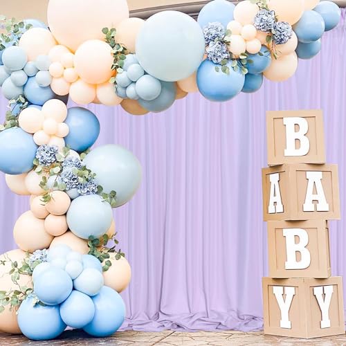 MEETSKY Purple Backdrop Curtains,Wedding Backdrop Drapes,5ft x 7ft,2 Panels | Wedding party backdrops curtains,lavender photo backdrop,fabric background curtains,rod pocket,boy girl baby shower - color: Light Purple, size: 60"W x 96"L (Pack of 2)