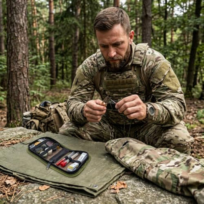 Army Sewing Kit for Adult Men Military Survival Emergency Sewing Kit Button | Army Green Army Sewing Kit, Military Survival Emergency Sewing Kit Travel with Buttons Nylon Portable Small Travel Field EDC - color: Army green
