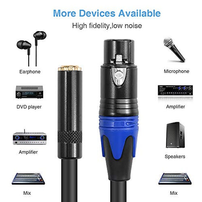 XLR to 1/8 Stereo Cable - Balanced XLR Female to 3.5mm(1/8 inch) Female TRS Mini Jack Audio Converter Adapter - 3.3 feet/1 m - size: 3.3 Feet