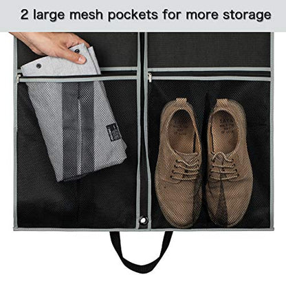 Zilink Suit Bag for Travel & Storage Suit Cover Protector for Closet 43 in | Large Pockets, Carry Handles, Card Holder, Gusseted, Breathable, Garment Bags for Suit Coat Dress, Set of 2