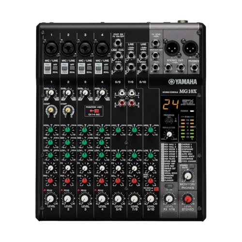 Yamaha Mixer-Unpowered, Multicolored, 10-Input (MG10X CV) - size: 10-Input, style: Built-in Effects