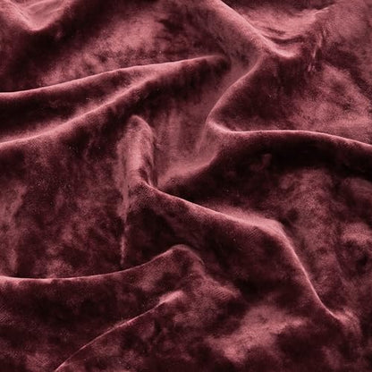 Chezmoi Collection Lux Burgundy Red Crushed Velvet Curtains 2 Panel Set - 84 inches Long Room Darkening Luxury Distressed Velvet Rod Pocket Window Drapes for Living Room Bedroom 50" W x 84" L - color: Burgundy Red