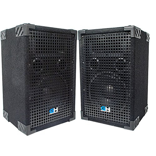 Grindhouse Speakers - GH8L-Pair - Pair of Passive 8 Inch 2-Way PA/DJ Loudspeaker Cabinet - 500 Watt each Full Range PA/DJ Band Live Sound Speaker - size: Pair