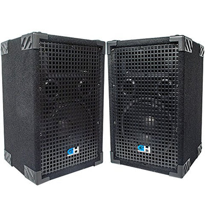 Grindhouse Speakers - GH8L-Pair - Pair of Passive 8 Inch 2-Way PA/DJ Loudspeaker Cabinet - 500 Watt each Full Range PA/DJ Band Live Sound Speaker - size: Pair