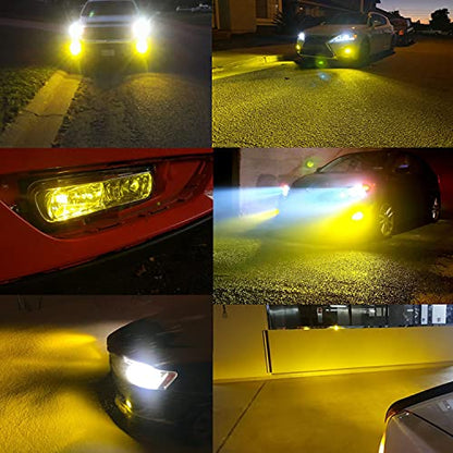 Alla Lighting 3800lm 899 880 LED Fog Light Bulbs, Super Bright PG13 Base 884 885 887 893 H27 H32, ETI 56-SMD (3000K Golden Yellow) - color: 3000K Golden Yellow