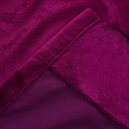 Cherry Home Super Soft Luxury Velvet Fushcia Room Darkening Light Blocking Drapes Curtain Panel Drapery 52 inch Wide by 72 inch Length with Grommet Fushcia,2 Panels - color: Fushcia, size: 52"W x 72"L (Pack of 1)