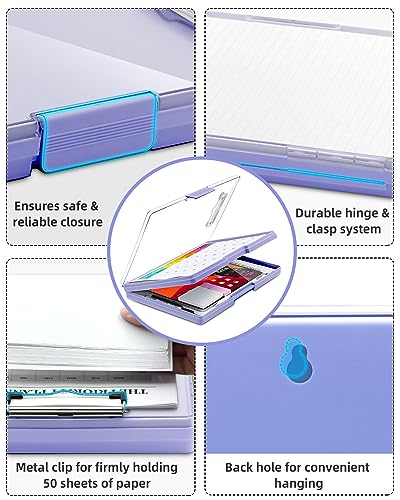 Clipboard with Storage, Nurse Dry Erase Clip Board, 8.5x11, Light Purple | Dual Compartments, Clearview Dry Erase Panel, High Capacity Storage, Heavy Duty, Pen Holder, Side Opening, School/Office Use - color: Light Purple