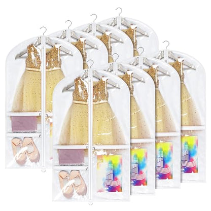 Univivi 40 Inch Dance Costume Garment Bags for Dancers, White, 8 Pack - color: White, size: 8 Pack