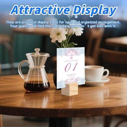 30Pcs 1.2x1.2 Inches Wood Table Number Stands, Wood Place Card Holders, Wooden Holders for Wedding, Ceremony, Birthday, Party, Home Decoration, Events (2mm Slots) - size: 30 Pcs- L 1.2"- Slots 2mm