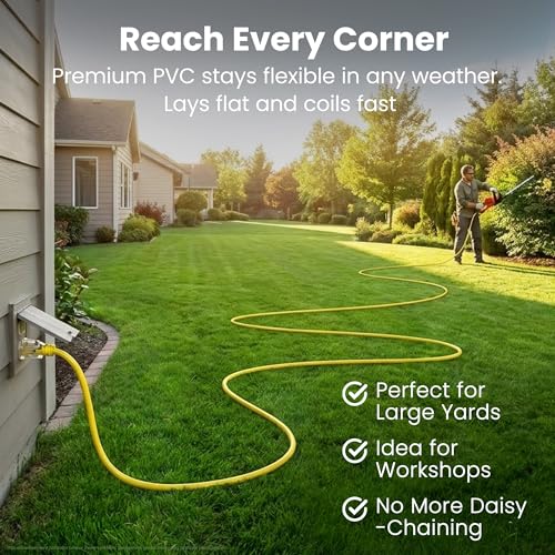 GEARit 50 ft Outdoor Extension Cord, 16/3 SJTW, 16 AWG Lighted - size: 16 AWG Gauge, style: 50 Feet (SJTW Rated)
