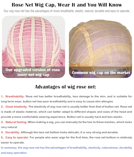 LABEAUTÉ Short Baby Pink Anime Cosplay Wig Male Men Anime Layered Unisex Heat Resistant Hair Wig with Bangs for Party and Halloween for Gift + Free Cap - color: Baby Pink