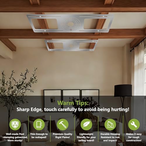 72-Pack New Construction Mounting Plate, 2-3-4-5-6in, LED Recessed Lighting Housing Kits, Flat Steel Rough-in Bracket Fixture for LED Light Bar, Shallow Recessed Lighting Housing Plate - color: Symmetric 2-3-4-5-6", size: 72 Pack