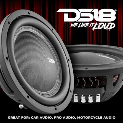 DS18 IXS10.4D Shallow Car Subwoofer - 10" 1000W MAX Power, 500W RMS, Dual Voice Coil, 4+4 Ohms Impedance (1 Speaker) - style: Dual 4-Ohms