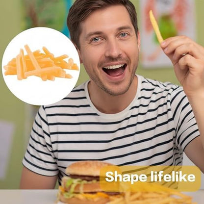 Zhanmai 30 Pieces Fake French Fries Play Food, PVC Kitchen Toy Props