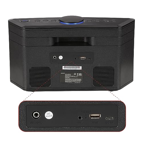Aiwa Exos 5 Wireless Speaker - Unleash Powerful Sound and Versatile Connectivity On-The-Go Experience Bluetooth Freedom, FM Radio, Clock, 20W RMS, LCD Display, and Alarm Clock Functionality - size: Exos-5