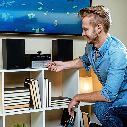 Philips Bluetooth Stereo System for Home with CD Player for Home, Wireless Streaming, MP3, USB, Audio in, FM Radio, 18W, Micro Music Sound System - size: 18W Stereo system