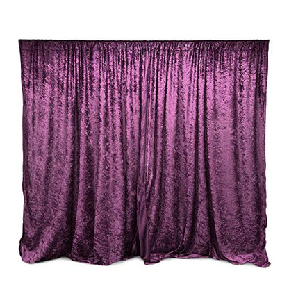 AK TRADING CO. 10 feet x 10 feet Lush Velvet Backdrop Drapes Curtains Panels with Rod Pockets - Wedding Ceremony Party Home Window Decorations - Plum - color: Plum