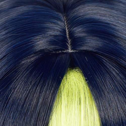 Black Mixed Green Short Cosplay Wig Heat Resistan Synthetic Fiber Hairs for Uniex Adult Halloween Christmas Cos Anime Party Replacement Wigs - color: Black Mixed Green Short
