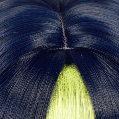 Black Mixed Green Short Cosplay Wig Heat Resistan Synthetic Fiber Hairs for Uniex Adult Halloween Christmas Cos Anime Party Replacement Wigs - color: Black Mixed Green Short