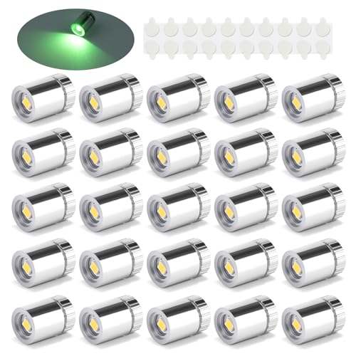 TAYSING 20 Pack Small Spotlight Battery Operated LED Lights Cordless Miniature Spot Light for Artwork, Paintings, Jewelry, Display Cases, handicrafts, Models, Toys, Puzzles (Green) - color: Green