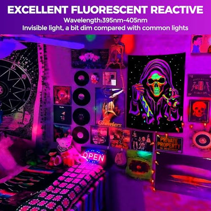 30W Black Lights for Glow Party - High Power LED Outdoor Black Light Flood Light Plug in IP66 Waterproof Blacklight Spotlight 395nm Blacklights FloodLight for Glow Party, Halloween (2 Pack)