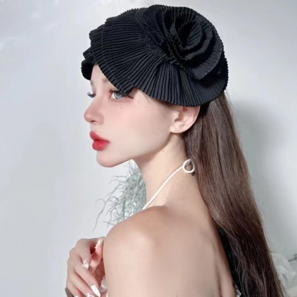 Party Headband Wedding Headband Fascinator Hat Veil Feather Fascinators Hair Clip Tea Party Pillbox Derby Hat - color: Black