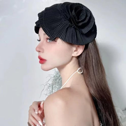 Party Headband Wedding Headband Fascinator Hat Veil Feather Fascinators Hair Clip Tea Party Pillbox Derby Hat - color: Black