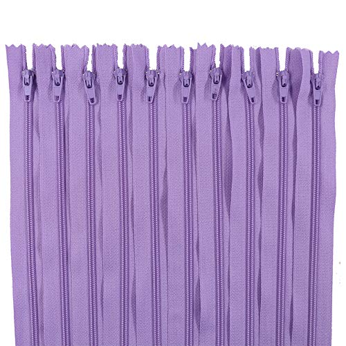 Renashed 60Pcs 12Inch Nylon Coil Zippers for Tailor Sewer Sewing Craft Crafter's Specia (Light Purple) - color: Light purple