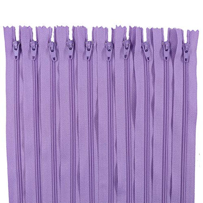 Renashed 60Pcs 12Inch Nylon Coil Zippers for Tailor Sewer Sewing Craft Crafter's Specia (Light Purple) - color: Light purple