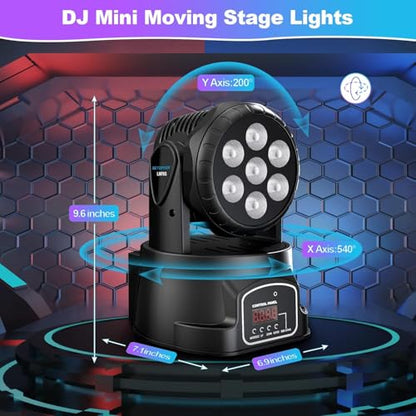 Betopper 7x8W Moving Head DJ Lights,RGBW Stage Lighting-4 Packs | 7x8W RGBW LEDs, DMX512/Auto/Sound/Master-Slave, Mini Moving Head Light For Stage, Party, Club, Wedding Event, Festival, Disco