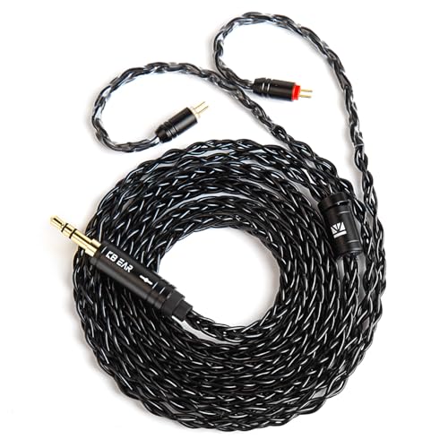1.5m/4.92ft IEM Cable, KBEAR ST12 MAX 8-strand 4N OFC Silver-plated Upgraded Earphone Cable, 14 Core Earbuds Headphone Extension Wire, in Ear Monitor Cord for Audiophile Musician ( Black, 2PIN 3.5MM) - color: Dark, size: 2PIN 3.5MM, style: 1.5M Long