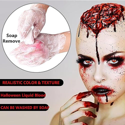 Mysense Fake Blood Spray,Blood Splatter,Halloween Faux Blood Makeup,Washable Fake Blood for Clothes,Zombie Vampire Monster Scary Clown Costume SFX Cosplay,0.35oz(10ml) - color: Fake Blood Spray - 0.35oz