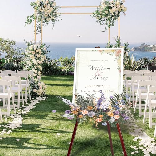 Wooden Easel Stand for Sign, 60" Portable Painting Easel, Adjustable Poster Stand with Tripod Easel, Wedding Easel Standing for Welcome Sign Stand (Brown) - color: Brown