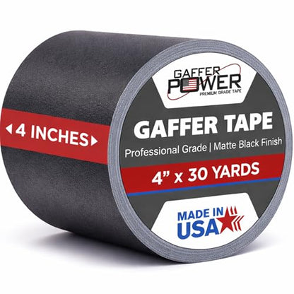 Gaffer Power Black Gaffer Tape 4 Inch x 30 Yards, Heavy Duty, Made in USA - color: Black, size: 4 in x 1080 in