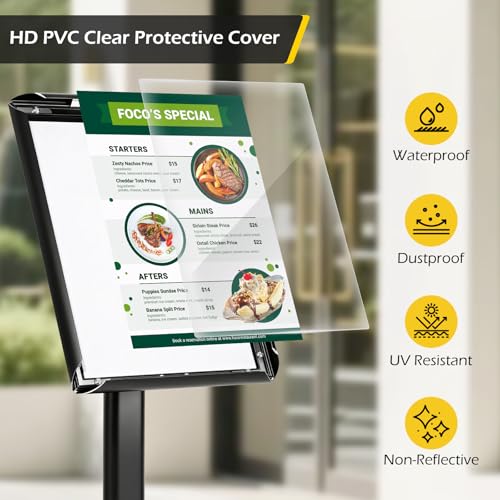 Dyna-Living Sign Holder Stand 8.5 x 11 Inch Sign Stands for Display, 1 Pack Heavy-duty Pedestal Sign Holder, Adjustable Floor Standing Signs Holders, Poster Holders Stand for A4 Advertising - size: 8.5'' x 11''-1 Pack