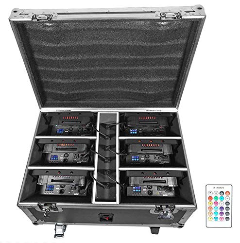 Rockville Best Pack 60 Black 6-Pack Rechargeable Wash Lights - color: Black