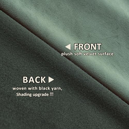 YOFUN Sage Green Velvet Blackout Curtains 2 Panels Set, 84 inches Long Grommet Top Thermal Insulated Velvet Drapes for Living Room/Hallway/Dining/Holiday Party, W52 x L84 in - color: Sage Green, size: 52"W x 84"L (Pack of 2)