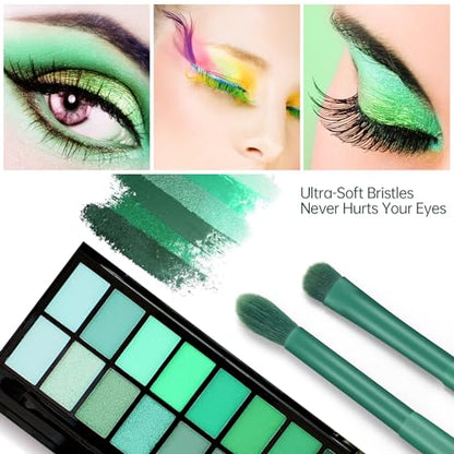 Eye Makeup Brush Set, 6 Pcs Professional Blending Eyeshadow Makeup Brushes for Concealer Eyebrows Eyeliner, Soft Hairs & Wood Handle (green)… - color: green 6pcs