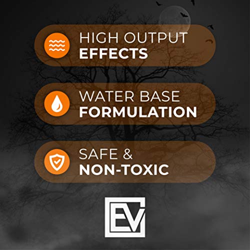 Essential Values Fog Machine Liquid - High Density Party Fog Juice (128 FL OZ / 1 Gallon) – for Water Based Foggers, Perfect for 400 Watt - 1500 W Machines – Manufactured in USA - size: 1 Gal - High Density