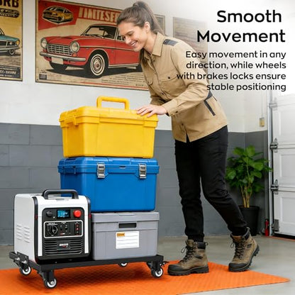 IMAYCC 1200LBS Furniture Dolly, Heavy Duty Furniture Movers with Wheels, Moving Dolly with Lifttable Baffles & Brakes, Reinforced Steel Frame & All-Terrain Wheels for Appliance Dolly - size: 1 Pack