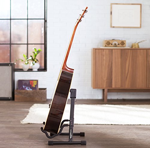 Amazon Basics Portable Adjustable Folding Guitar Stand for Electric and Acoustic Guitars, A-shape, Fully Assembled with Padded Foam, Black, 8.66 x 15.16 x 3.74 inches - size: 8.66 x 15.16 x 3.74 inches