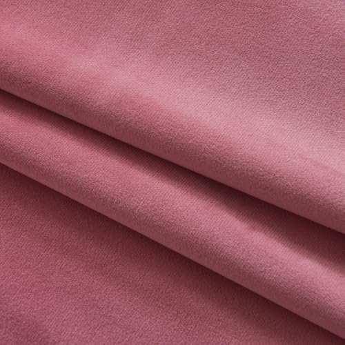 Roslynwood Candy Pink Velvet Curtains 84 inches Long - Curtains Room Darkening Thermal Insulation Rod Pocket Noise Reduction Window Drapes Panels for Dining Room/Bedroom,W52 x L84, 2 Panels - color: Candy Pink, size: 52"W x 84"L (Pack of 2)